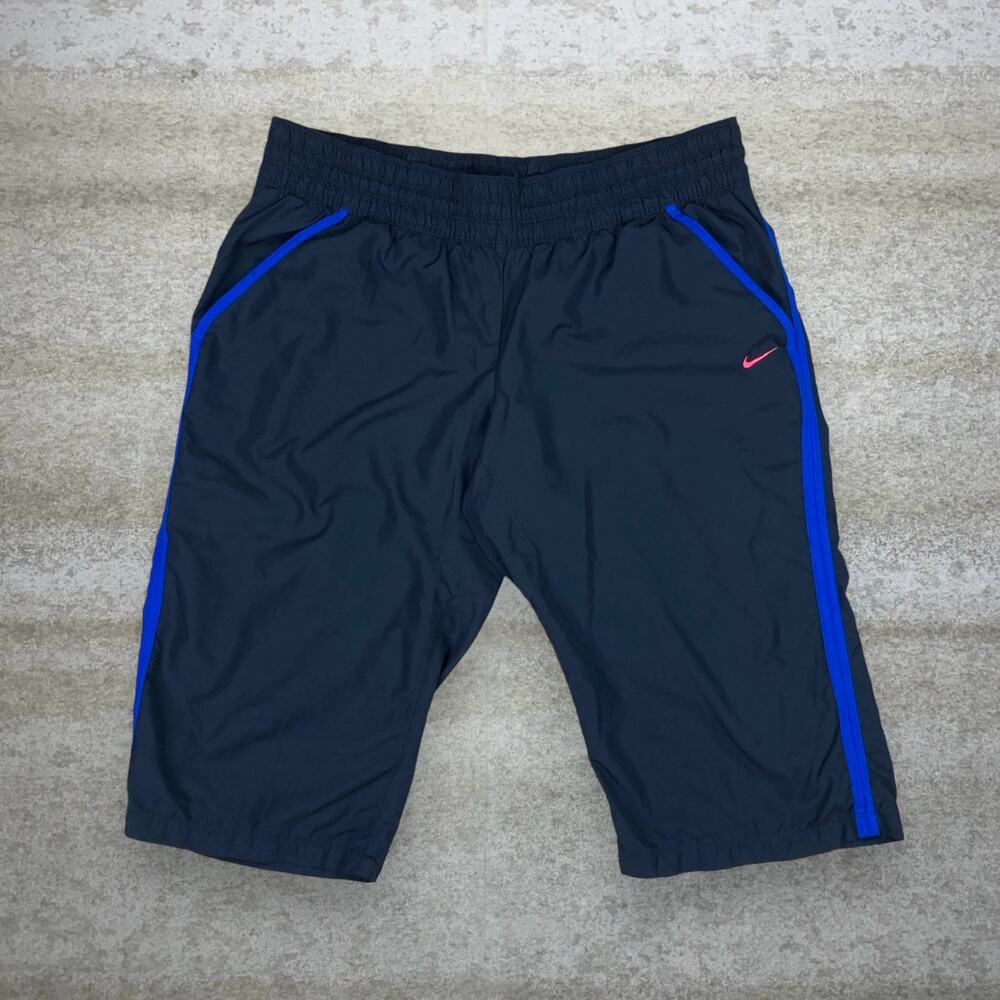 Vintage Y2K Nike Capris Track Pants Womens XL Baggy Navy Blue Sweatpants
